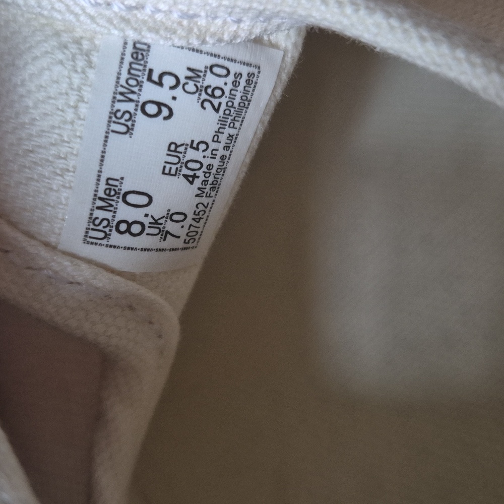 Vans Women's Mary Jane Beige Linen Canvas Buckle Shoes Chunky Women’sSize9,5NWOB - Picture 9 of 9